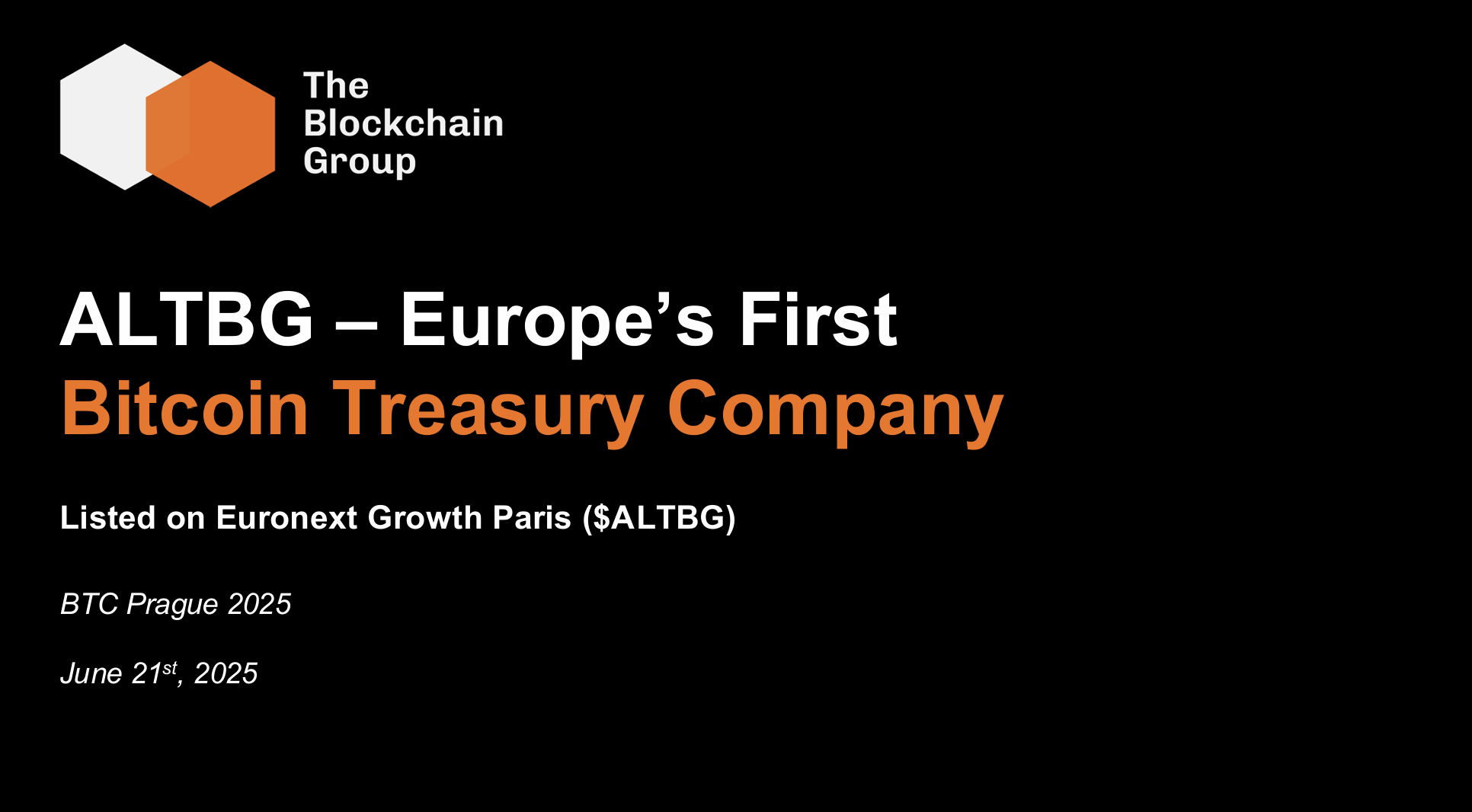 Bitcoin Prague 2025 – ALTBG Keynote